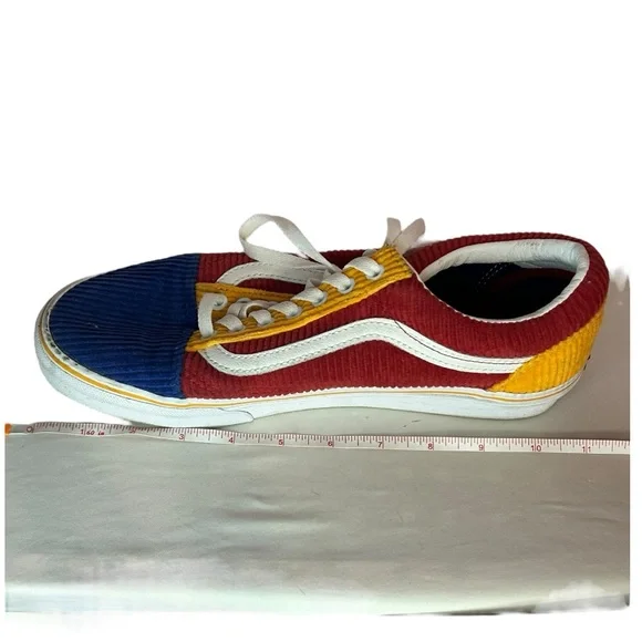 Vans Off the Wall Unisex ColorBlock Canvas Primary Corduroy LaceUp Sneakers - Picture 9 of 11